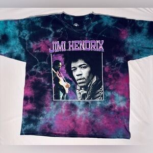 Authentic Hendrix Jimi Hendrix Short Sleeve T-shirt Dark Tie Dye Men's XL Good